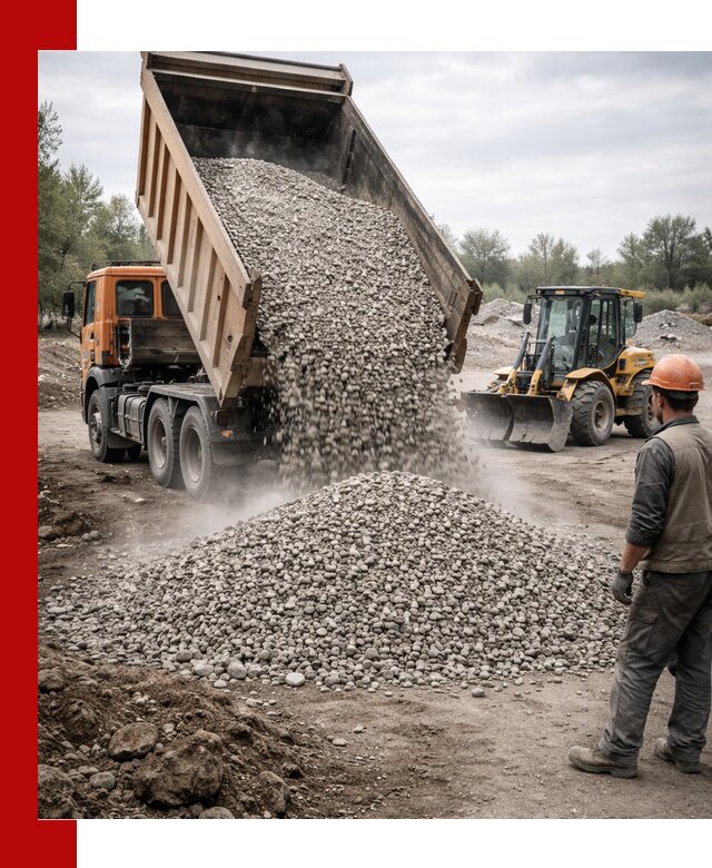 Доставка щебня в Нягани крупными и мелкими фракциями