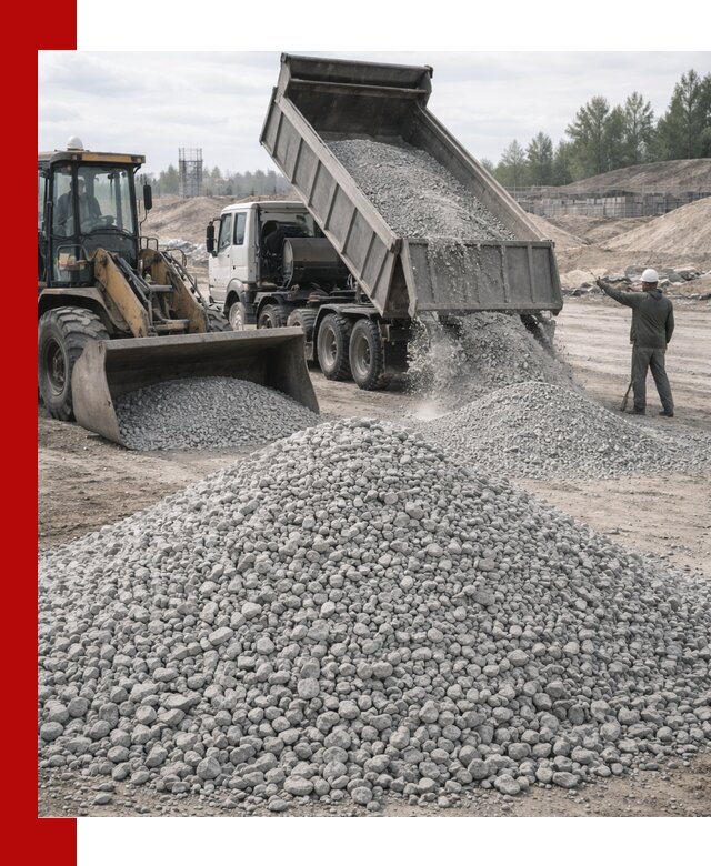 Доставка известнякового щебня фр. 5–20 в Нягани