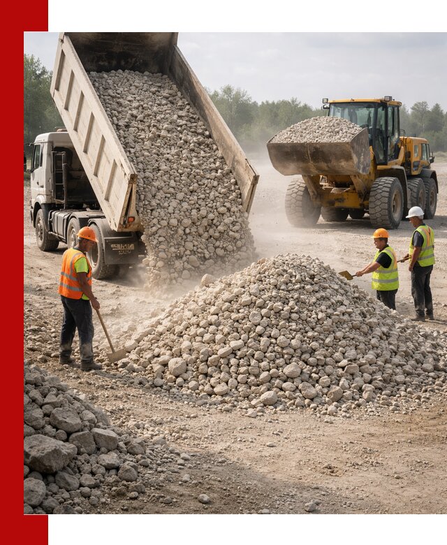 Доставка известнякового щебня фр. 40-70 в Нягани