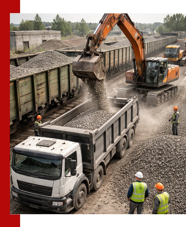 Железнодорожный щебень фракция 25–60 для поставок в Нягани