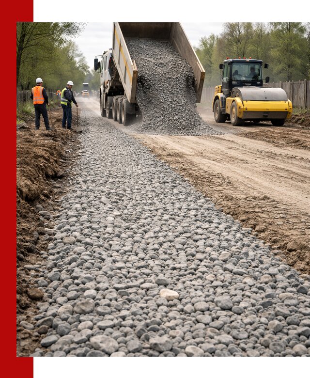 Доставка щебня для отсыпки дорог в Нягани высокого качества