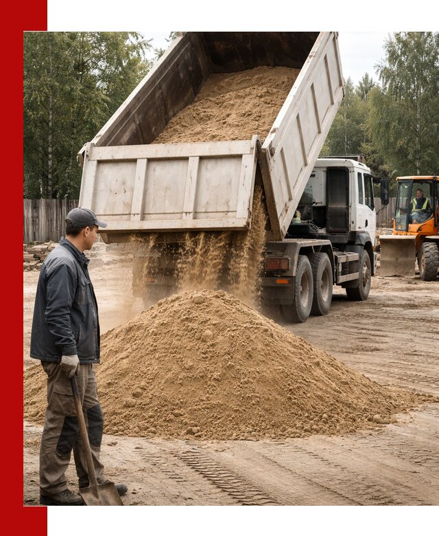 Доставка и продажа песка с разгрузкой в Нягани