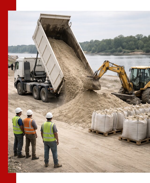 Доставка речного песка в Нягани самосвалами и погрузкой