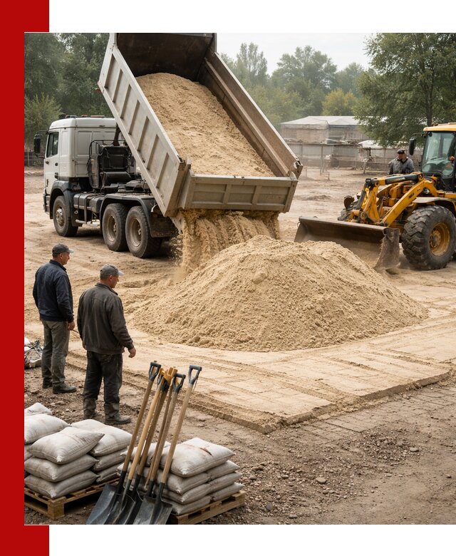 Доставка мытого песка в Нягани с самосвалами по выгодной цене
