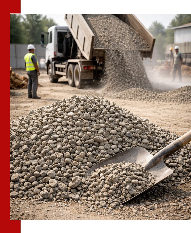 Доставка гравия фракции 20-40 в Нягани с самосвалами