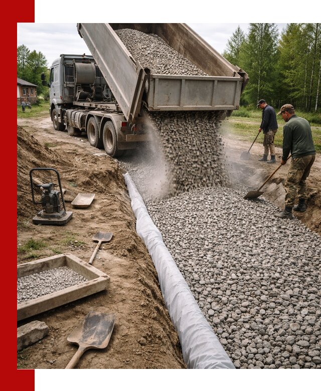 Гравий для дренажа с доставкой в Нягани качественный и недорогой
