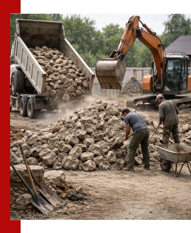 Доставка и разгрузка бутового камня в Нягани