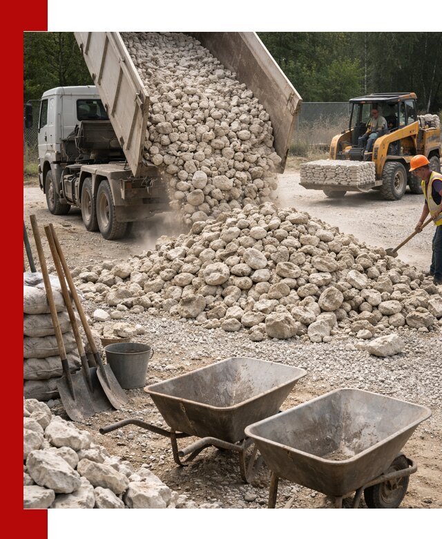 Доставка и продажа бутового известнякового камня в Нягани