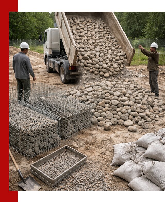 Камень для габионов фракция 70–151 в Нягани