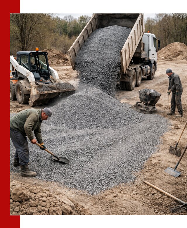 Отсев для подсыпки в Нягани — доставка и подсыпка на участок