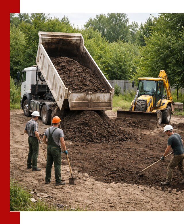 Доставка и укладка грунта для выравнивания участка в Нягани