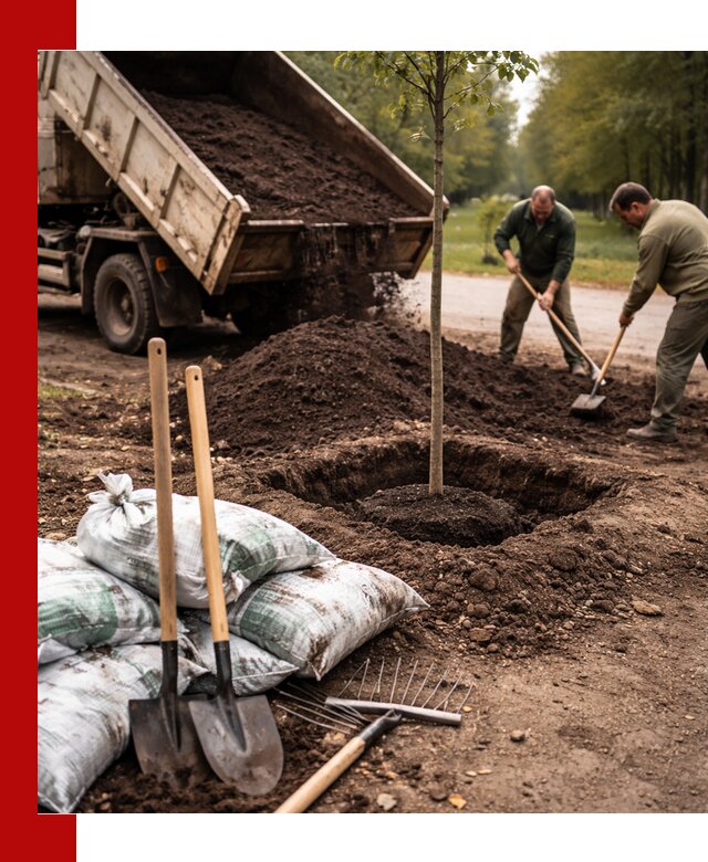 Грунт для посадки деревьев в Нягани — доставка и подготовка почвы