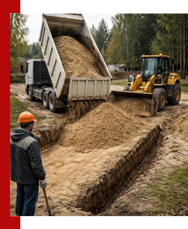 Доставка песчаного грунта в Нягани для строительных работ