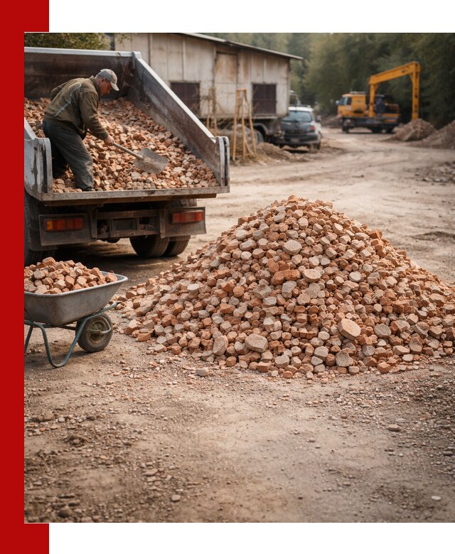 Доставка и подушка из боя кирпича с разгрузкой в Нягани