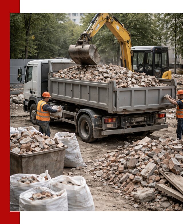 Вывоз строительного мусора в Нягани с самосвалами и контейнерами