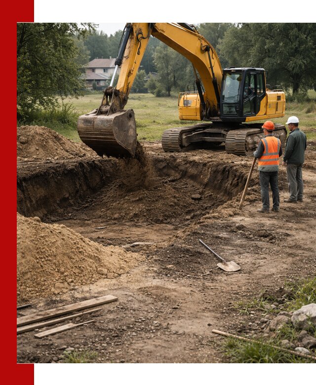 Рытье котлована под фундамент в Нягани (быстро и недорого)