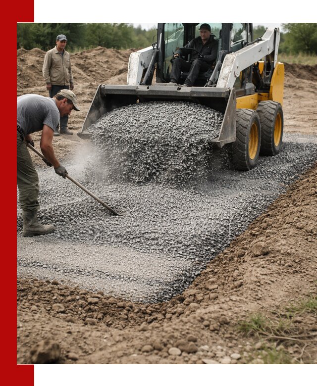 Устройство щебеночной подушки в Нягани для дорог и фундаментов